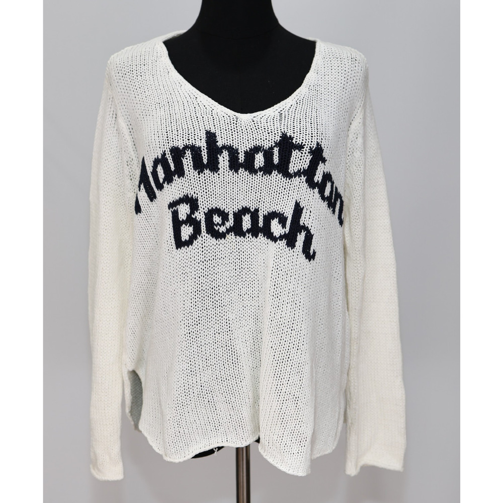 A5 Auth WOODEN SHIPS Paola Buendia Manhattan Beach Sweater Size S/M $148 - Picture 2 of 6